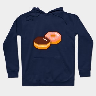 Boston cream and strawberry dipped donut pixel art Hoodie